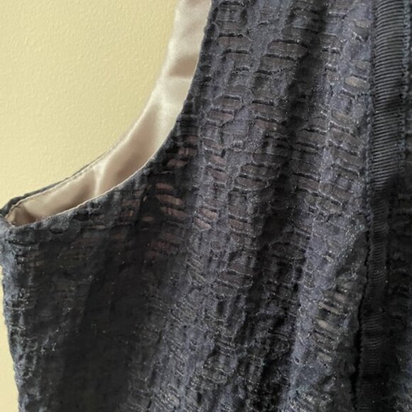 Planet - dress navy - lace overlay over taupe lining - size 14 - Picture 5 of 9
